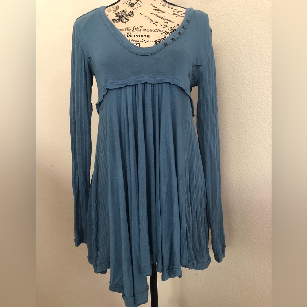 Free People Blue Bishop Sleeve Sundress S
